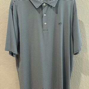 Men's XL Southern Tide Striped Polo Shirt - Blue & White